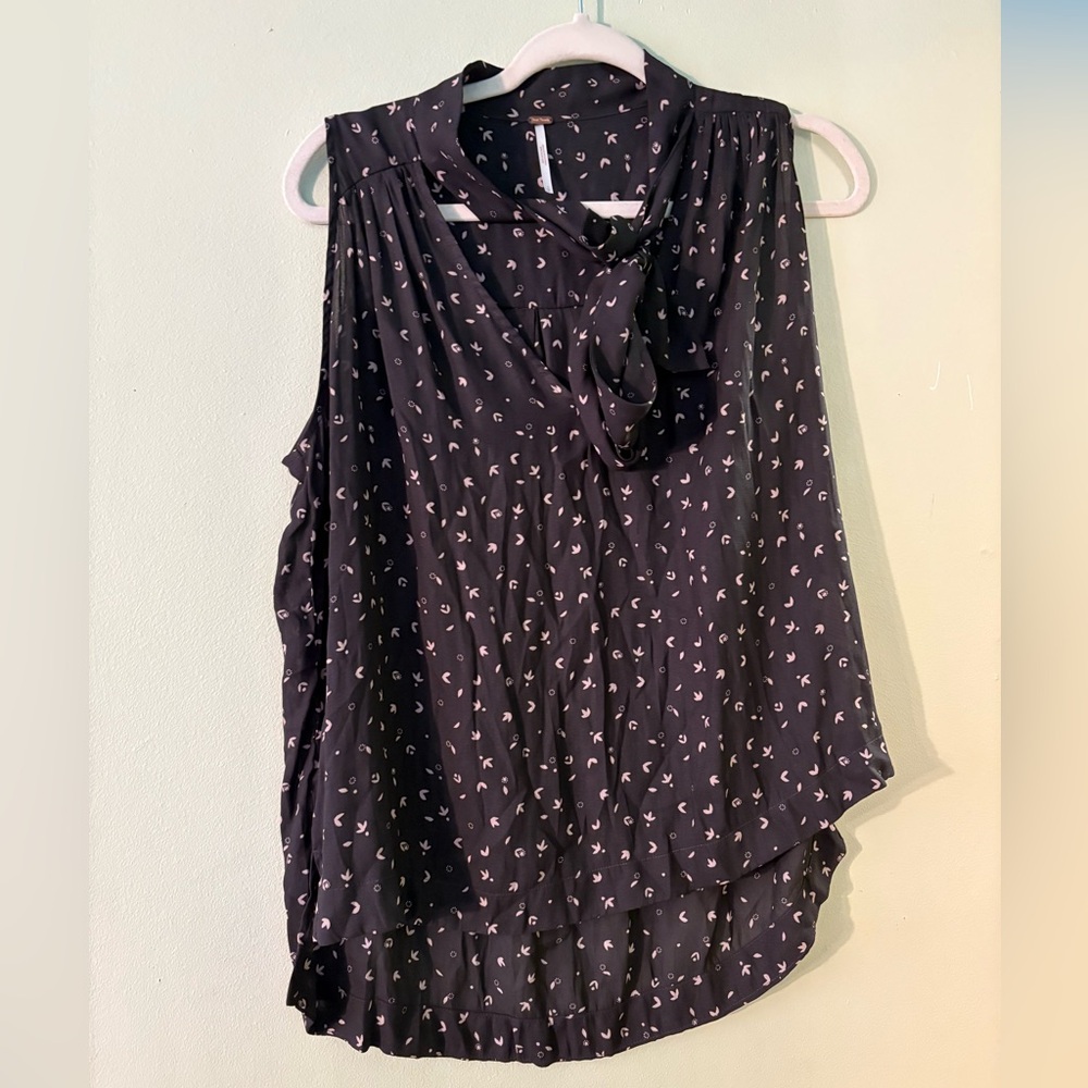 Free People Black and White Blouse